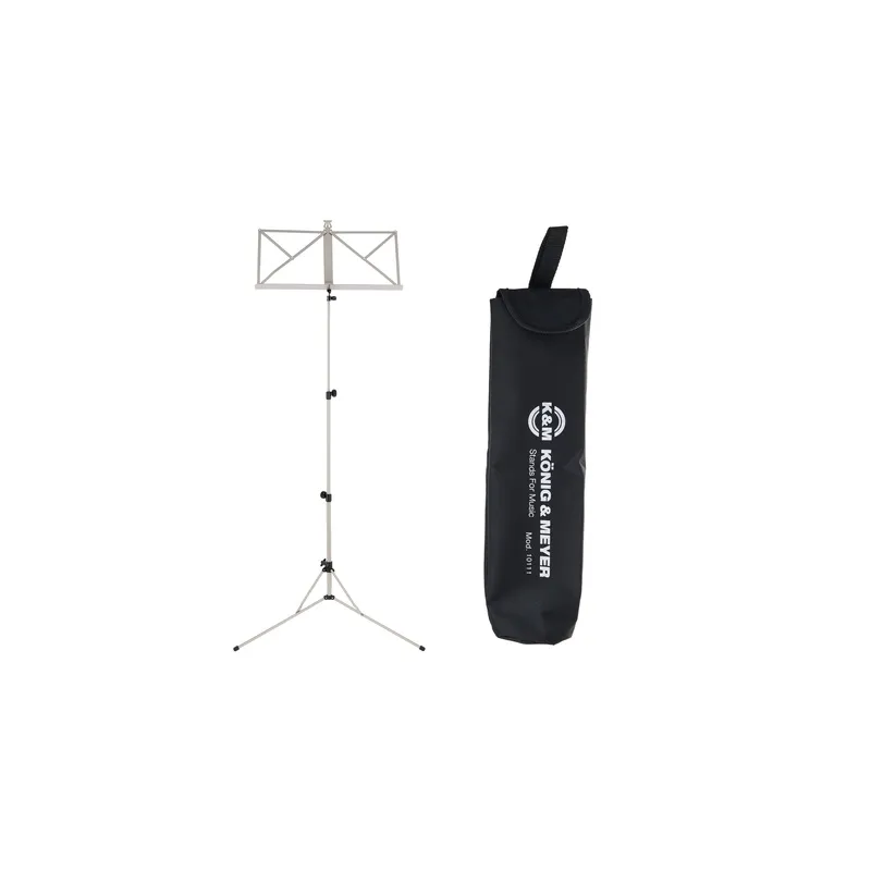 K&M 101 NICHELATO Leggio pieghevole con custodia Ultime Pezzi