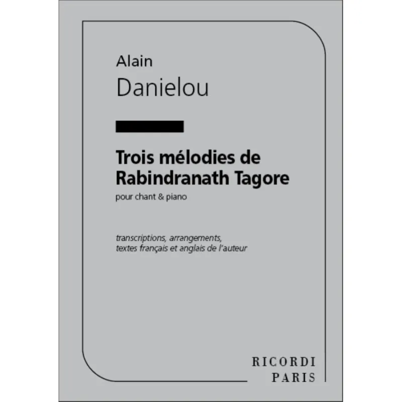 3 Melodies De Rabindranath Tagore Chant Et Piano Partitura Acquista Ora