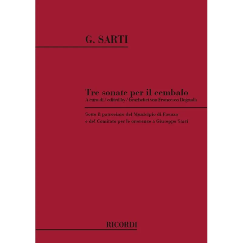 3 Sonate Per Il Cembalo Partitura Quantità Limitata
