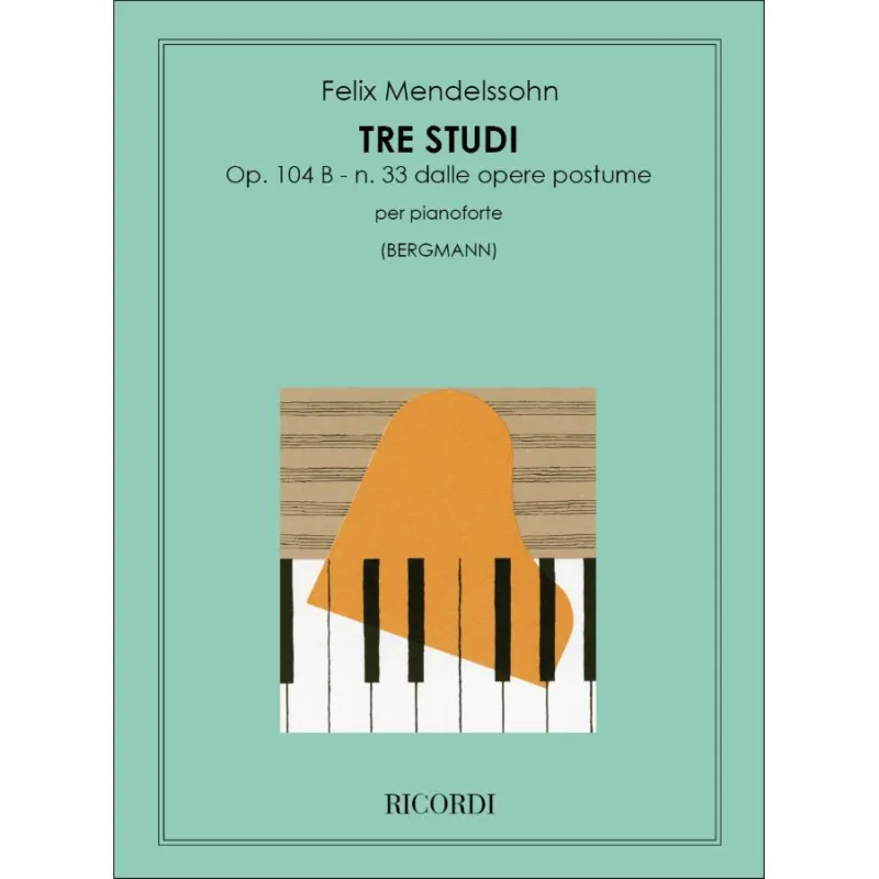 3 Studi Op. 104 B - N. 33 Delle Opere Postume Partitura Direttamente Dal Produttore
