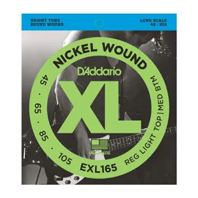 D‘addario Exl165 Long Scale Nickel Wound Bass Custom Light 45-105 Prezzo Ridotto