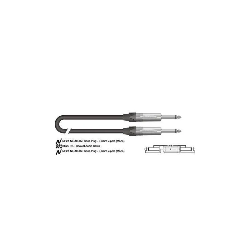 Inco IC55BK020PN - Cavo per strumenti jack 6.3 / jack 6.3 mm Affare
