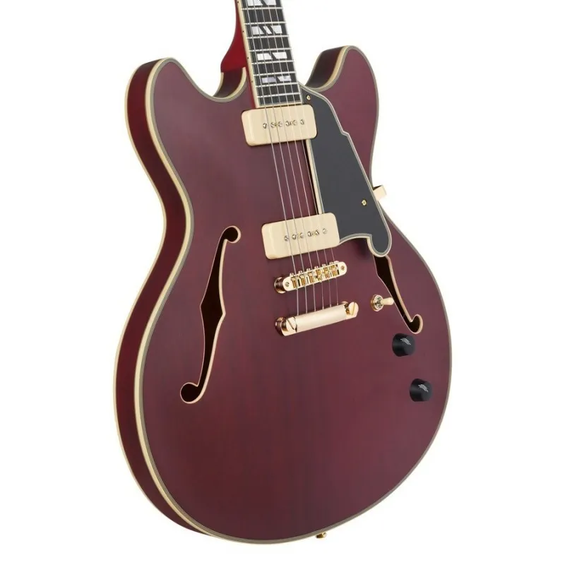 D‘ANGELICO DELUXE DC (with stop-bar tailpiece) SATIN TRANS WINE Occasione