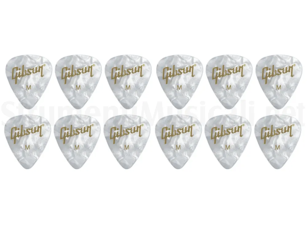 GIBSON Standard Guitar Picks Pearloid White Medium (12 pack) Sconto