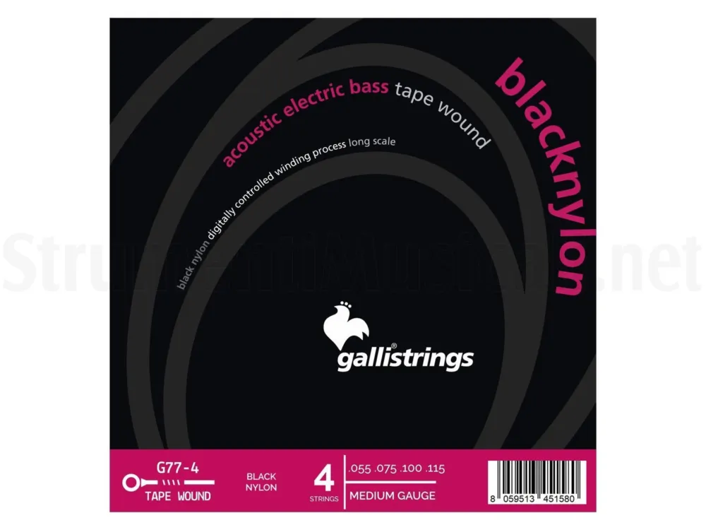 Pagamento Sicuro GALLI STRINGS G77 Black Nylon per basso 4 corde