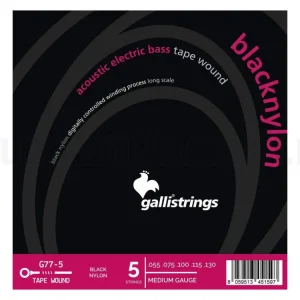 Nuovo Arrivo GALLI STRINGS G77-5 Black Nylon per basso 5 corde