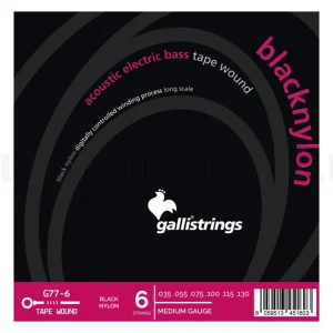 GALLI STRINGS G77-6 Black Nylon per basso 6 corde Nuova Collezione