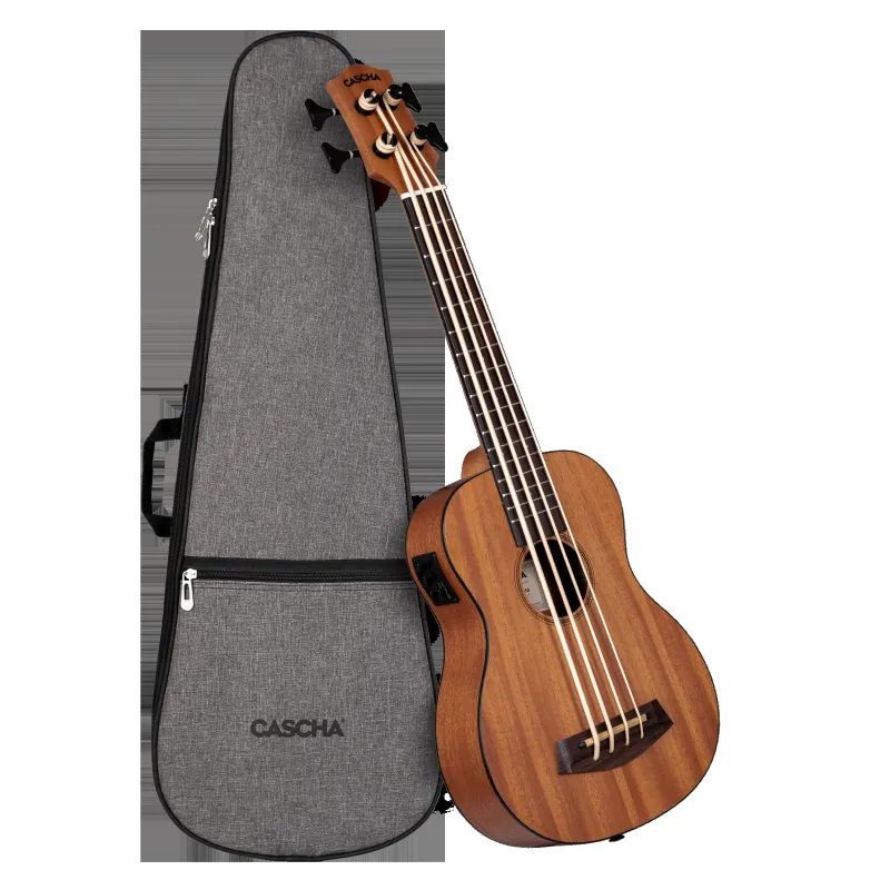 Cascha HH-2175 Bass Ukulele Mahogany (incl. Bag) Direttamente Dal Produttore
