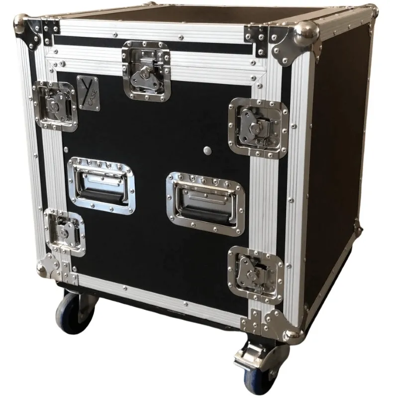EXTREME YC10UR9M FLIGHT CASE LEGNO 10MM COMBO UNITA RACK 10U MIXER 9U 3 COPERCHI 10 CHIUSURE 4 MANIGLIE 4 RUOTE Pagamento Sicuro