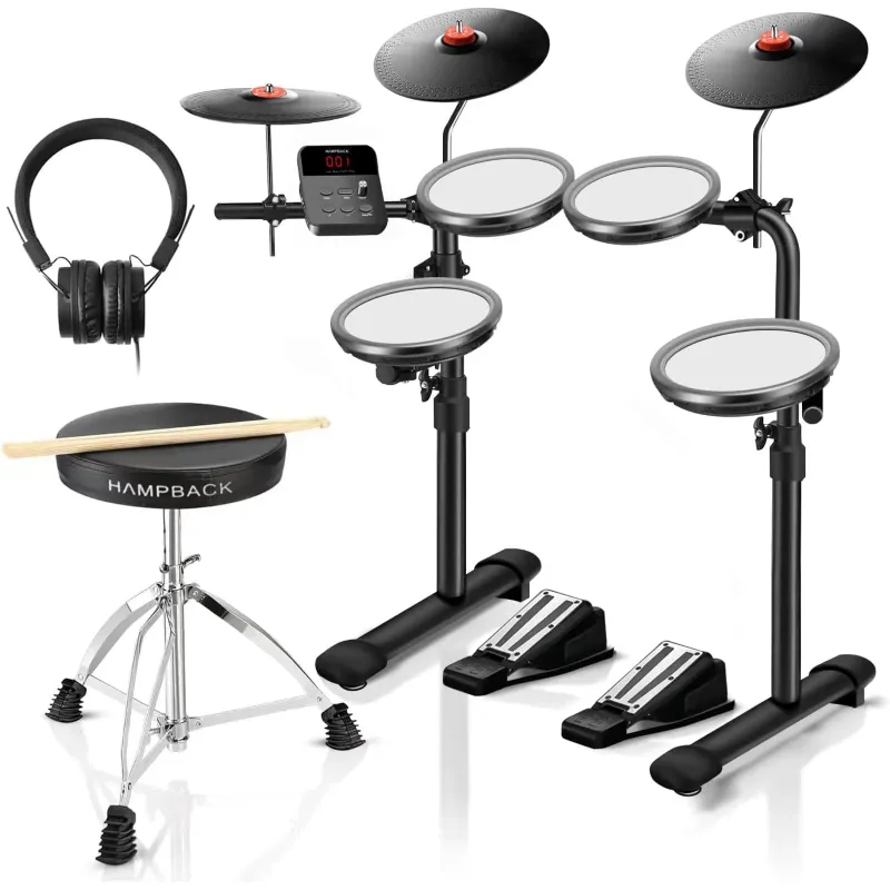 Prezzo Basso Hampback MK0 Batteria Elettronica Pelli Mesh con Seggiolino Cuffie e Bacchette