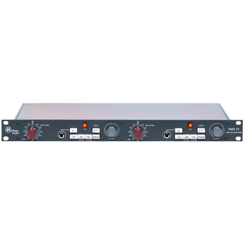 Heritage Audio DMA73 Preamplificatore Microfonico 2 Canali a Rack da 19" Nuova Collezione