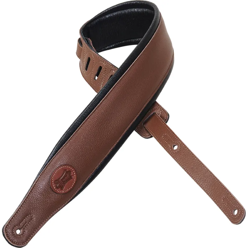 Promozione Levy‘s MSS2-BRN Tracolla in pelle con imbottitura avvolta in pelle Brown 3"