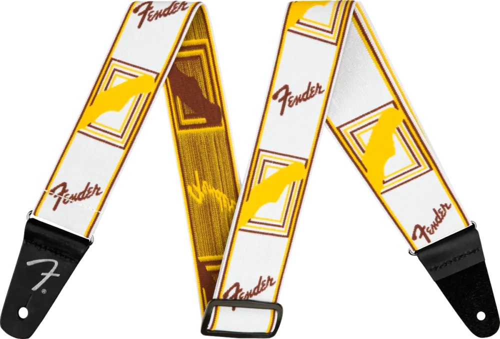 Fender Weighless Tracolla per Chitarra (White/Yellow/Brown, 2") Scelto Dai Clienti