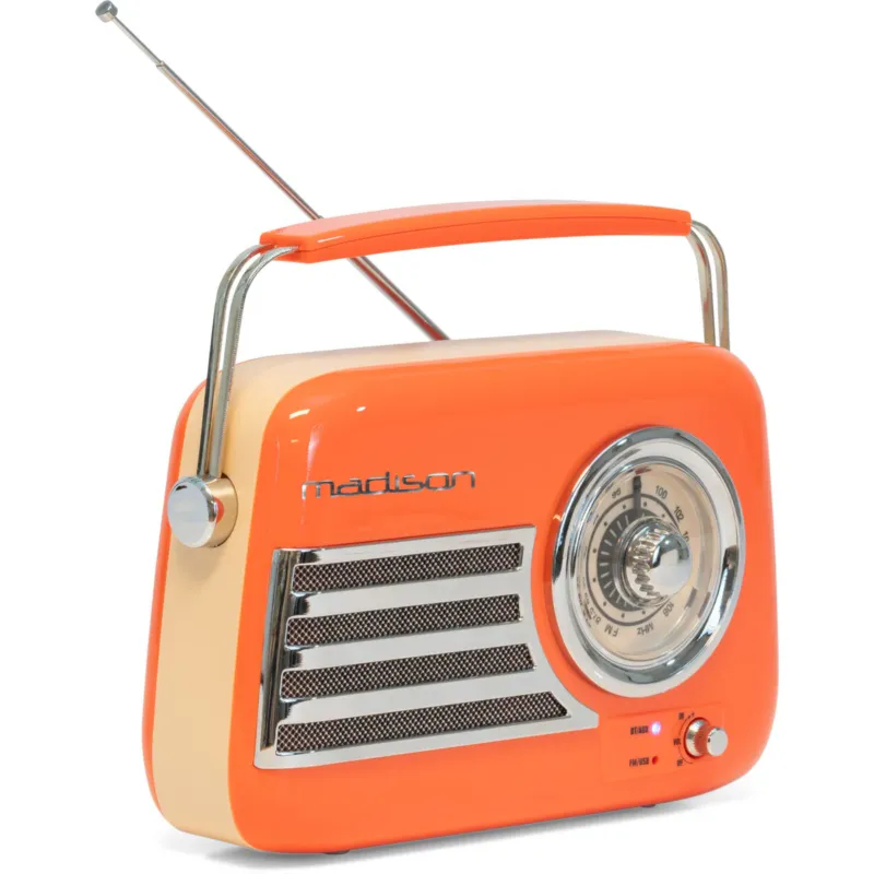 Soddisfatti O Rimborsati Madison Retro Radio con Bluetooth e FM (Arancione)
