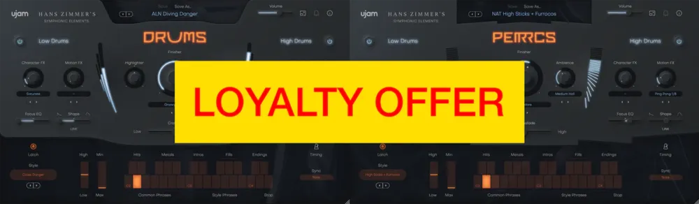 UJAM Hans Zimmer’s Drums & Percussion Bundle Loyal Prezzo Scontato