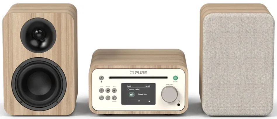 Ultime Pezzi Pure Classic Stereo Mini Hi-Fi System – DAB+, CD, Bluetooth, 40W, Egetræ