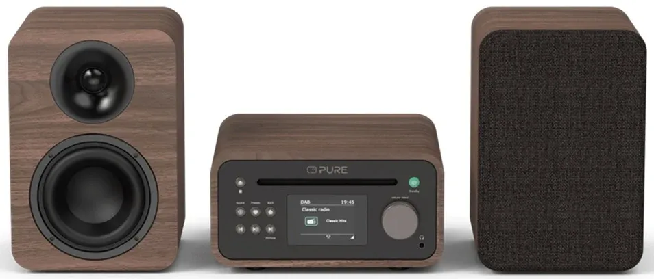 Consegna Rapida Pure Classic Stereo Mini Hi-Fi System – DAB+, CD, Bluetooth, 40W, Valnød