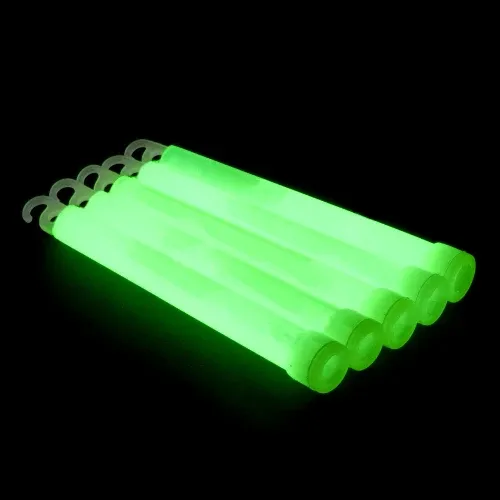 Economico 25 Bastoncini luminosi 6‘‘ con cordino (Verde)