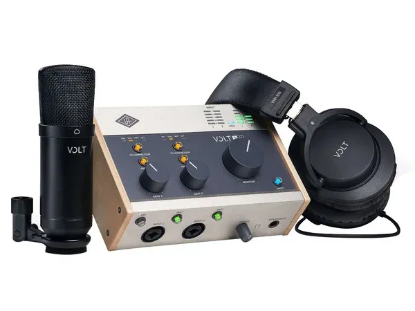UNIVERSAL AUDIO VOLT 276 STUDIO PACK BUNDLE CON SCHEDA INTERFACCIA AUDIO USB-C 2-IN/2-OUT, MICROFONO A CONDENSATORE, CUFFIE E SOFTWARE Ultimissimo Modello