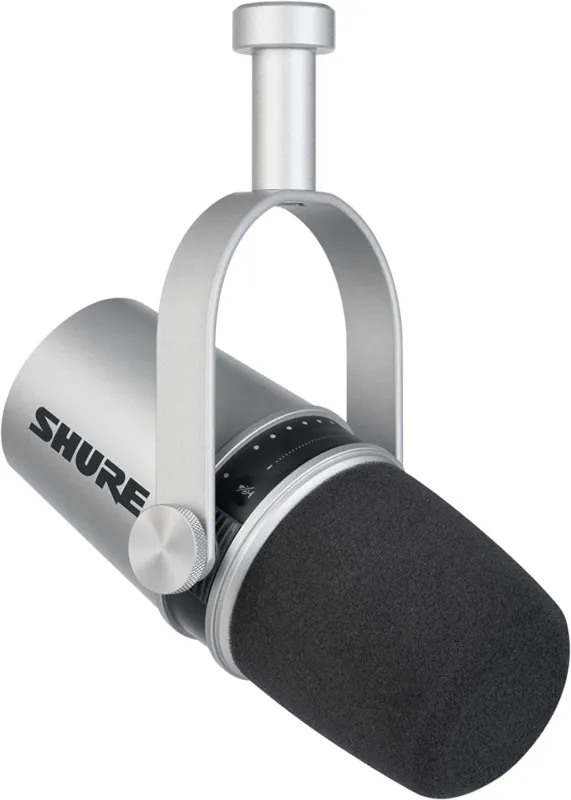 SHURE MV7-S MICROFONO CARDIOIDE PER PODCAST GRIGIO SILVER Miglior Prezzo
