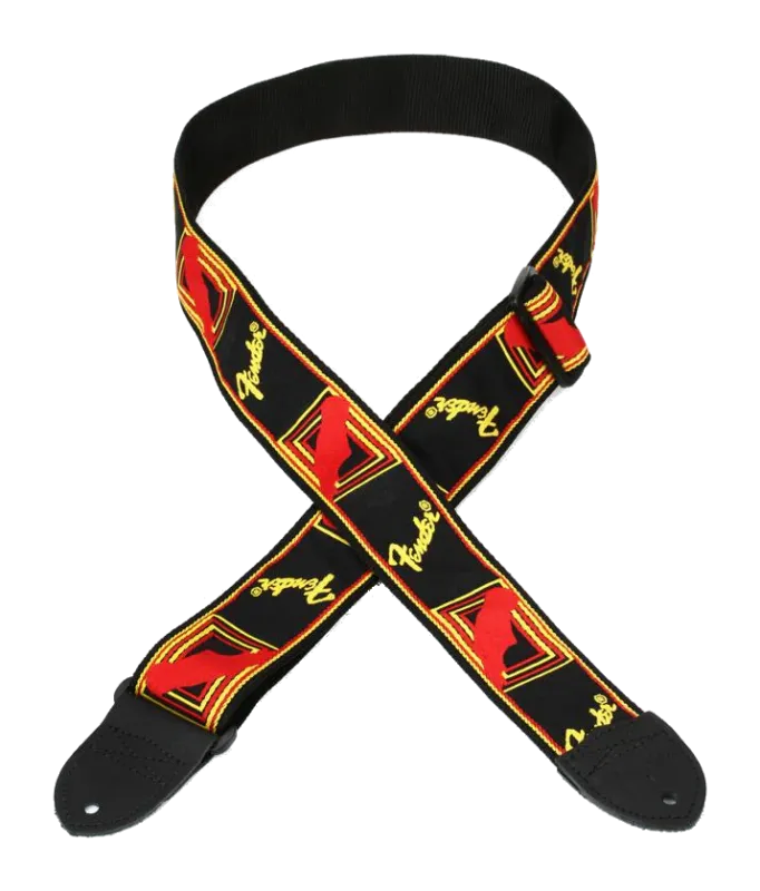 Fender Monogrammed Strap BK/Red/Yellow Affare