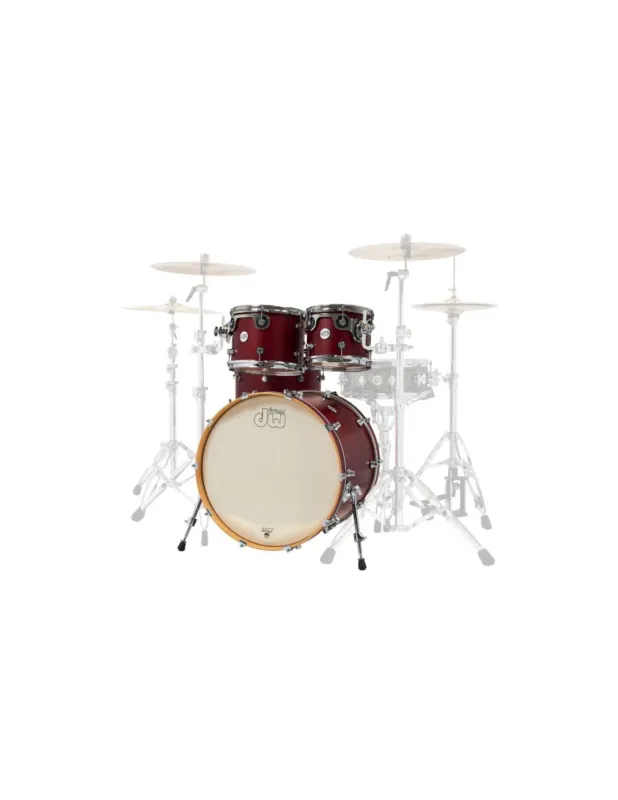 DW Drum Workshop Design Series 4pc Drum Kit - Shell Pack - Dark Cherry Economico