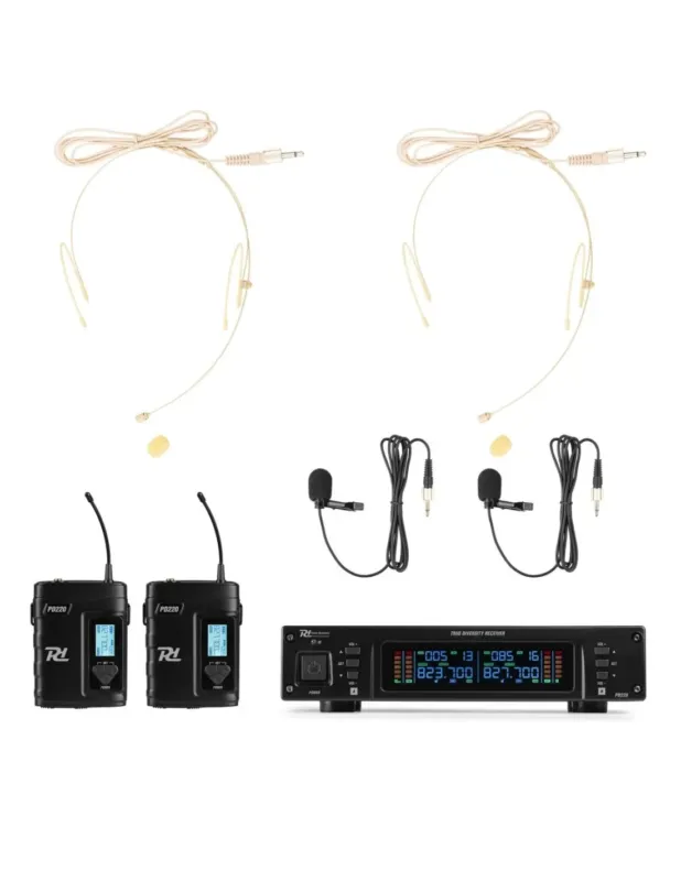 Di Tendenza Power dynamics PD220B 2x 80-Channel UHF Wireless Microphone True Diversity System BP