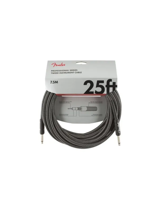 Fender Professional Series Instrument Cable 25 Gray Tweed Prezzo Scontato